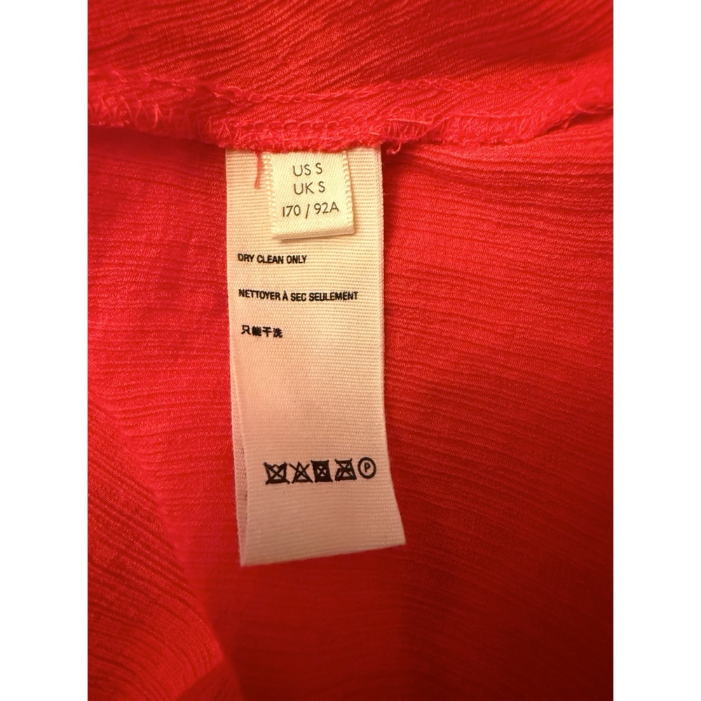 NEW FREE PEOPLE LADY LUCK RED ORANGE DRAPEY WRAP PLUNGE V-NECK BLOUSE SMALL HOT! - Picture 14 of 16